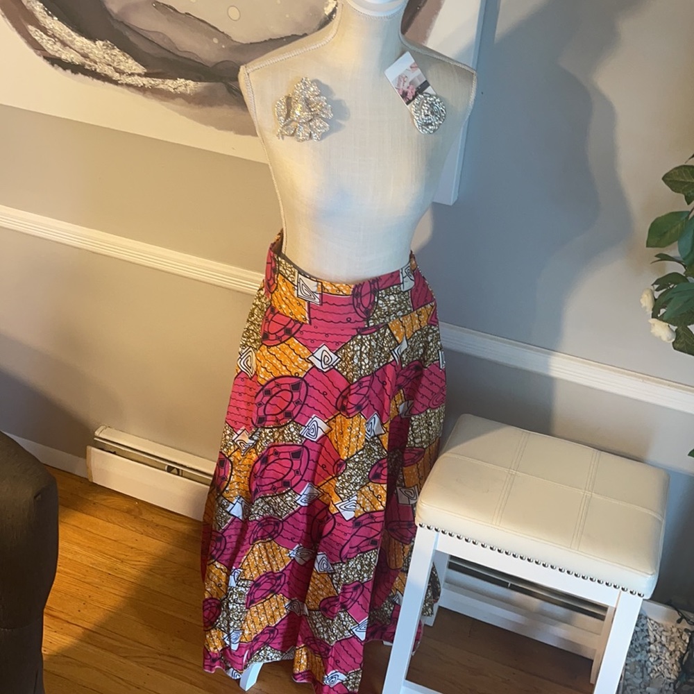 African Print Maxi Skirt View 3